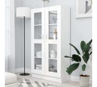 vidaXL Vitrina blanca de 82,5 x 30,5 x 150 cm, fabricada en material de madera. - Vitrina - Vitrinas - Estantería - Estanterías