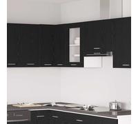 vidaXL Vitrina colgante de cristal, roble negro, 40x31x60 cm, madera de ingeniería