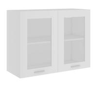 vidaXL Vitrina colgante "Lyon" de, color blanco, 80 x 31 x 60 cm, madera de ingeniería