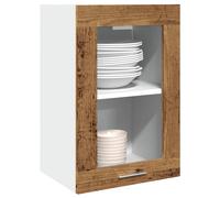 vidaXL Vitrina colgante Lyon – Madera vieja 40 x 31 x 60 cm, madera de ingeniería