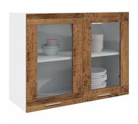 vidaXL Vitrina colgante Lyon – Madera vieja, 80x31x60 cm (madera de ingeniería)