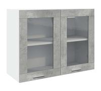 vidaXL Vitrina colgante "Lyon" gris hormigón 80x31x60 cm