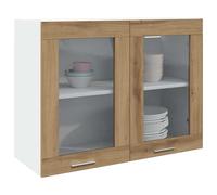 vidaXL Vitrina colgante Lyon Roble artesanal, madera de ingeniería, 80x31x60 cm
