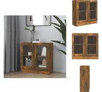 vidaXL Vitrina, color roble ahumado, 82,5 x 30,5 x 80 cm, material: tablero de partículas - Estanterías y librerías