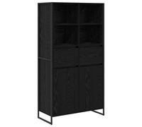 vidaXL Vitrina con cajón 2 pcs 81 x 36 x 150.5 cm Roble Negro