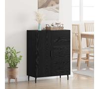 vidaXL Vitrina con cajón Roble Negro 69,5 x 34 x 90 cm