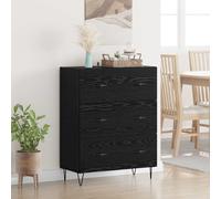 vidaXL Vitrina con cajón Roble Negro 69,5 x 34 x 90 cm