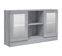 vidaXL Vitrina Consola Cajón Estante Bufé Aparador Armario Soporte Almacenaje Habitación Cocina Salón Madera Contrachapada Gris Sonoma