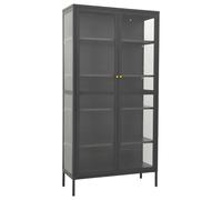 vidaXL Vitrina de acero y vidrio templado 90 x 40 x 180 cm