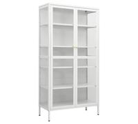 vidaXL Vitrina de acero y vidrio templado 90x40x180 cm