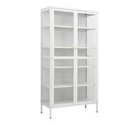 vidaXL Vitrina de acero y vidrio templado 90x40x180 cm