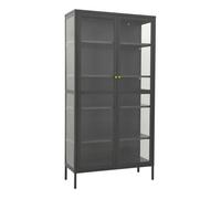 vidaXL Vitrina de acero y vidrio templado 90 x 40 x 180 cm