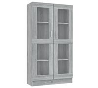 vidaXL Vitrina de madera contrachapada 82,5x30,5x150cm Multicolor Gris Sonoma