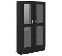 vidaXL Vitrina de madera contrachapada 82,5x30,5x150cm Multicolor Negro