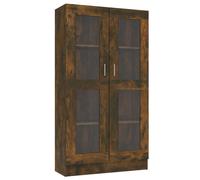 Vitrine - Armario de madera de roble ahumado (82,5 x 30,5 x 150 cm)