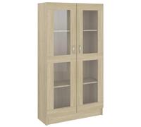 vidaXL Vitrina de madera contrachapada 82,5x30,5x150cm Multicolor Roble Sonoma