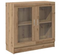 vidaXL Vitrina de madera contrachapada 82,5x30,5x80 cm Multicolor Roble Artisan