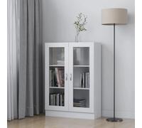 vidaXL Vitrina de madera contrachapada blanco 82,5x30,5x115 cm