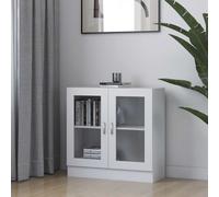 vidaXL Vitrina Armario Estantería de madera contrachapada Blanco 82,5x30,5x80 cm