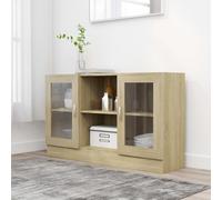vidaXL Vitrina de madera contrachapada color roble 120x30,5x70 cm