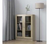 vidaXL Vitrina de madera contrachapada color roble 82,5x30,5x115 cm