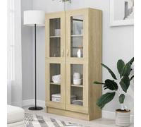 vidaXL Vitrina de madera contrachapada color roble 82,5x30,5x150 cm