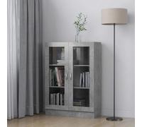vidaXL Vitrina de madera contrachapada gris hormigón 82,5x30,5x115 cm