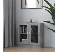 Vidaxl Vitrina Madera Contrachapada 82,5x30,5x80 Cm Blanco Negro Roble Sonoma Mueble Almacenaje Estantería Oficina Concrete gray