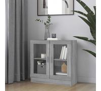 vidaXL Vitrina de madera contrachapada gris sonoma 82,5x30,5x80 cm