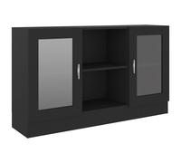 vidaXL Vitrina de madera contrachapada negro 120x30,5x70 cm