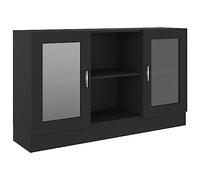 vidaXL Vitrina de Madera contrachapada Negro 120x30,5x70 cm