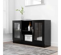 vidaXL Vitrina de madera contrachapada negro 120x30,5x70 cm