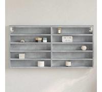 vidaXL Vitrina de madera de ingeniería gris hormigón 100x8,5x50 cm