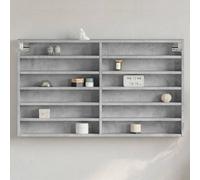 vidaXL Vitrina de madera de ingeniería gris hormigón 100x8,5x58 cm