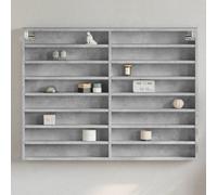 vidaXL Vitrina de madera de ingeniería gris hormigón 100x8,5x75 cm