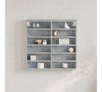 vidaXL Vitrina de Madera de ingeniería Gris hormigón 60x8,5x58 cm