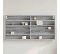 vidaXL Vitrina de madera de ingeniería gris Sonoma 100x8,5x50 cm