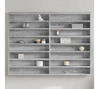 vidaXL Vitrina de madera de ingeniería gris Sonoma 100x8,5x75 cm