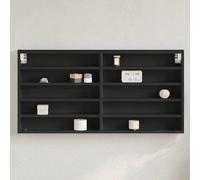 vidaXL Vitrina de madera de ingeniería negra 100x8,5x50 cm