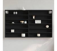 Vitrina negra de vidaXL, 100x8,5x58 cm, fabricada en material de madera