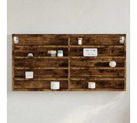 vidaXL Vitrina de madera de ingeniería roble ahumado 100x8,5x50 cm