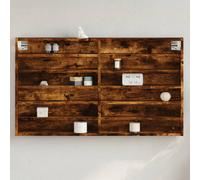 vidaXL Vitrina de madera de ingeniería roble ahumado 100x8,5x58 cm