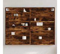 vidaXL Vitrina de madera de ingeniería roble ahumado 100x8,5x75 cm