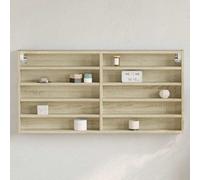 vidaXL Vitrina de madera de ingeniería Roble Sonoma 100x8,5x50 cm montada en la pared