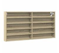vidaXL Vitrina de madera de ingeniería Roble Sonoma 100x8,5x50 cm montada en la pared