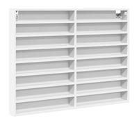 vidaXL Vitrina de madera de ingeniería 100x8,5x75 cm blanca