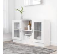 vidaXL Vitrina de madera ingeniería blanca 120x30,5x70 cm
