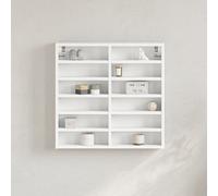 vidaXL Vitrina de madera de ingeniería blanca 60x8,5x58 cm armario montado en la pared