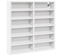 vidaXL Vitrina de madera de ingeniería blanca 60x8,5x58 cm armario montado en la pared