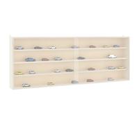 vidaXL Vitrina de madera para coleccionistas montada en la pared con puertas 100x8,5x37 cm